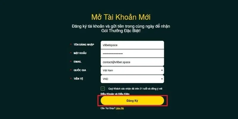 Chỉ mất chưa đến 1 phút để tạo tài khoản cá cược tại 69VN.