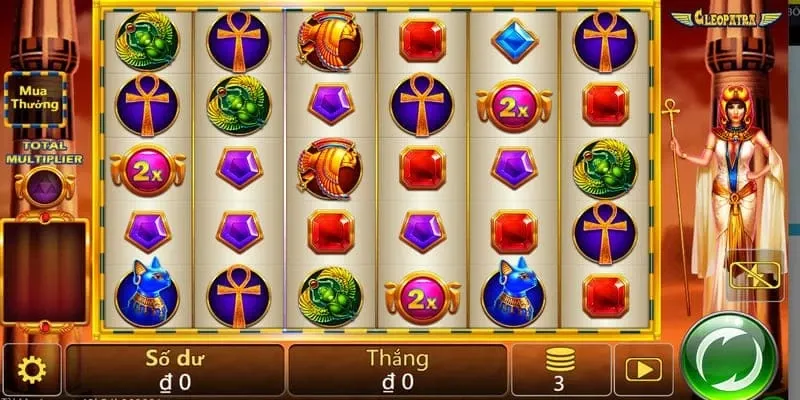 Giao diện game Nữ Hoàng Ai Cập tại 69VN với nền văn minh cổ đại sống động.